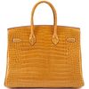 Hermès Birkin 35 Beige Sable Lisse Crocodile Porosus GHW