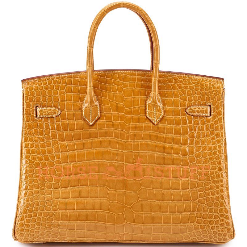 Hermès Birkin 35 Beige Sable Lisse Crocodile Porosus GHW