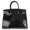 Hermès Birkin 35 Black Lisse Crocodile Porosus GHW