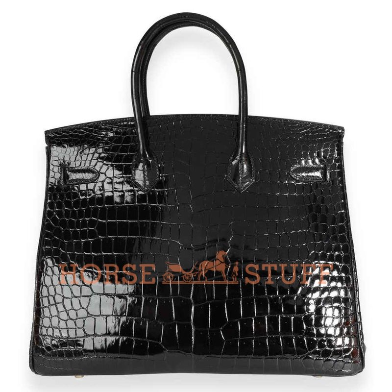 Hermès Birkin 35 Black Lisse Crocodile Porosus GHW