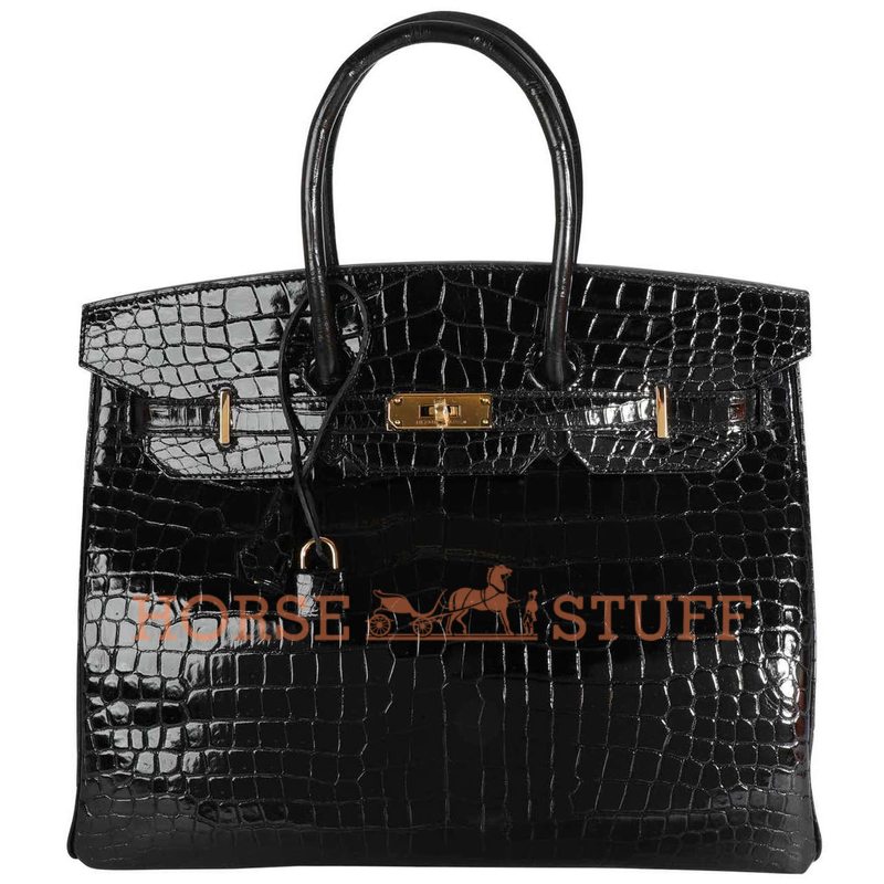 Hermès Birkin 35 Black Lisse Crocodile Porosus GHW