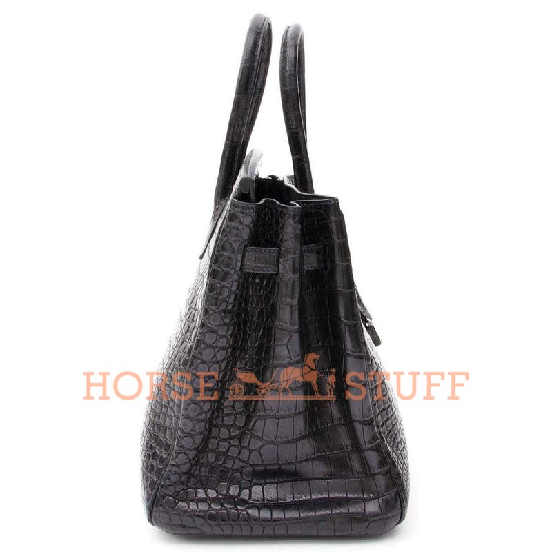 Hermès Birkin 35 Black Matte Crocodile Porosus PHW