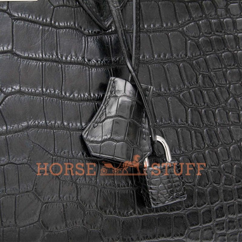 Hermès Birkin 35 Black Matte Crocodile Porosus PHW