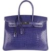 Hermès Birkin 35 Blue Brighton Lisse Crocodile Porosus PHW