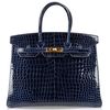 Hermès Birkin 35 Blue Sapphire Lisse Crocodile Porosus GHW