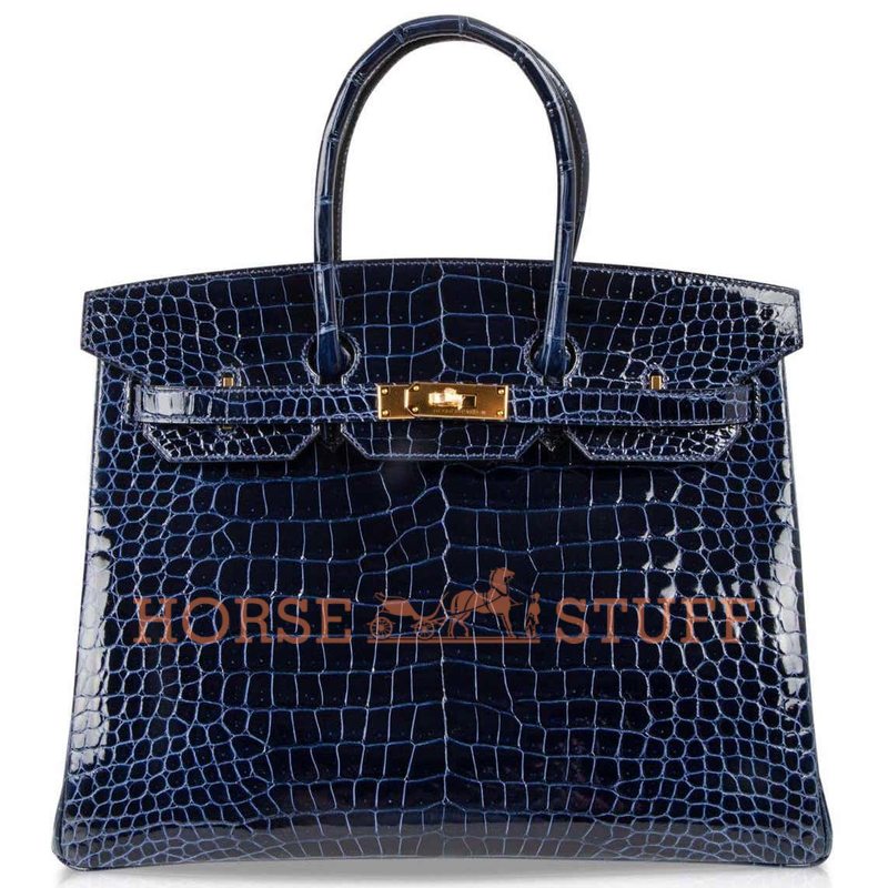 Hermès Birkin 35 Blue Sapphire Lisse Crocodile Porosus GHW