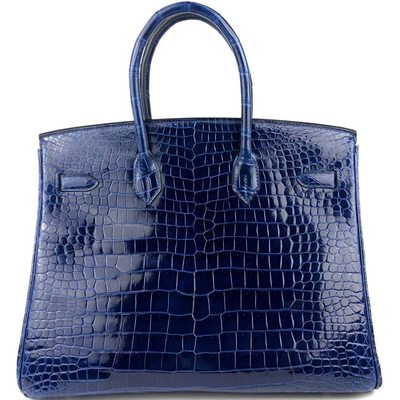 Hermès Birkin 35 Blue Sapphire Lisse Crocodile Porosus PHW