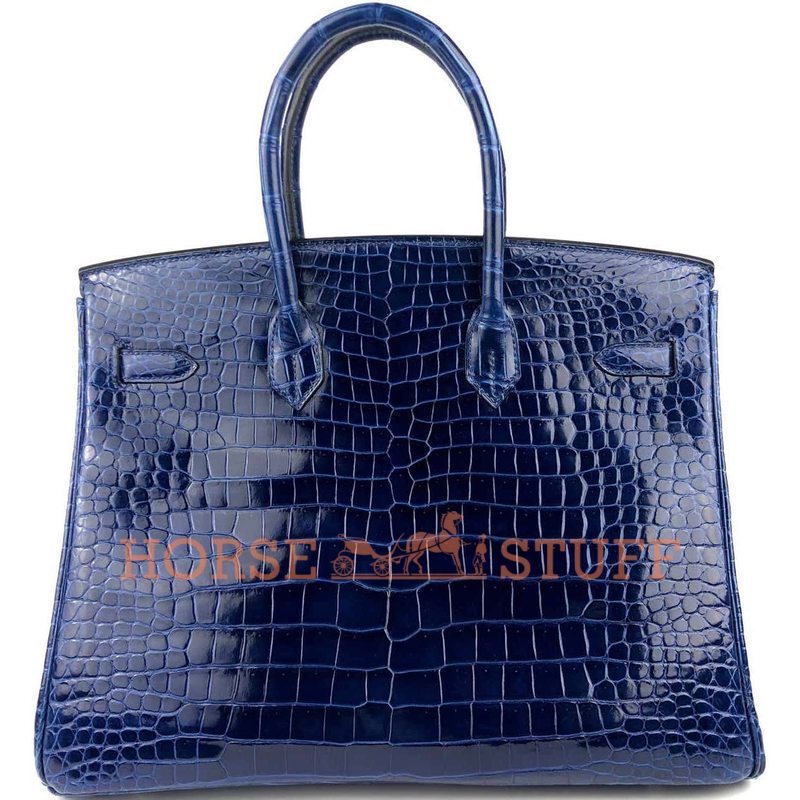 Hermès Birkin 35 Blue Sapphire Lisse Crocodile Porosus PHW