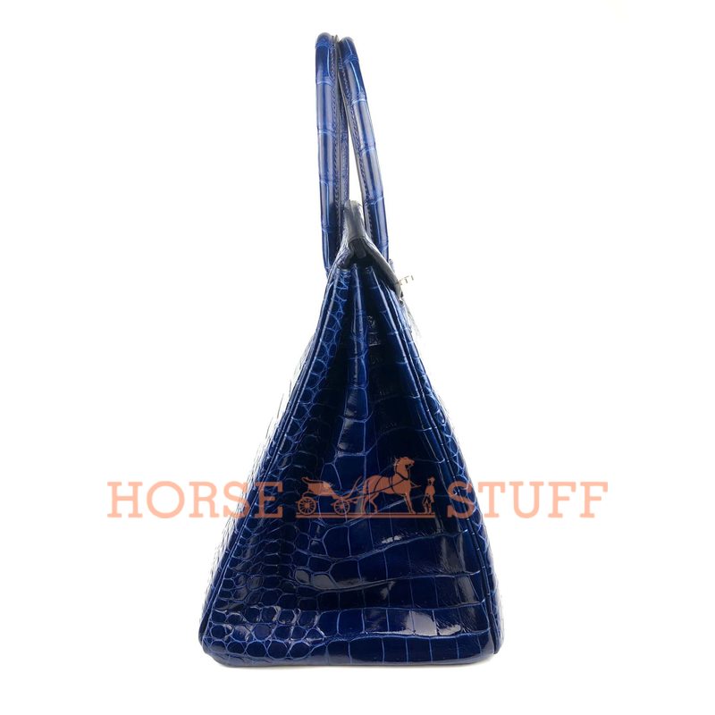 Hermès Birkin 35 Blue Sapphire Lisse Crocodile Porosus PHW