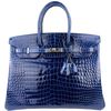 Hermès Birkin 35 Blue Sapphire Lisse Crocodile Porosus PHW