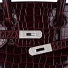 Hermès Birkin 35 Bordeaux Lisse Crocodile Porosus White 18K Gold, Diamonds