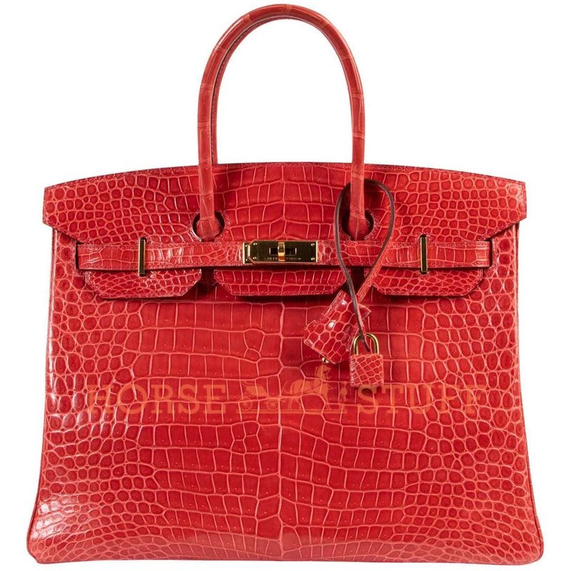 Hermès Birkin 35 Bougainvillier Lisse Crocodile Porosus GHW