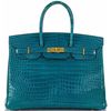 Hermès Birkin 35 Cobalt Lisse Crocodile Porosus GHW