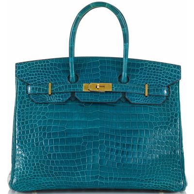 Hermès Birkin 35 Cobalt Lisse Crocodile Porosus GHW