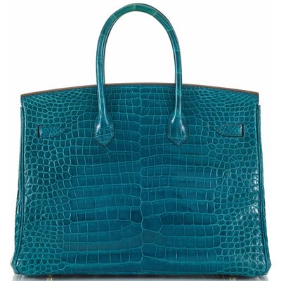 Hermès Birkin 35 Cobalt Lisse Crocodile Porosus GHW