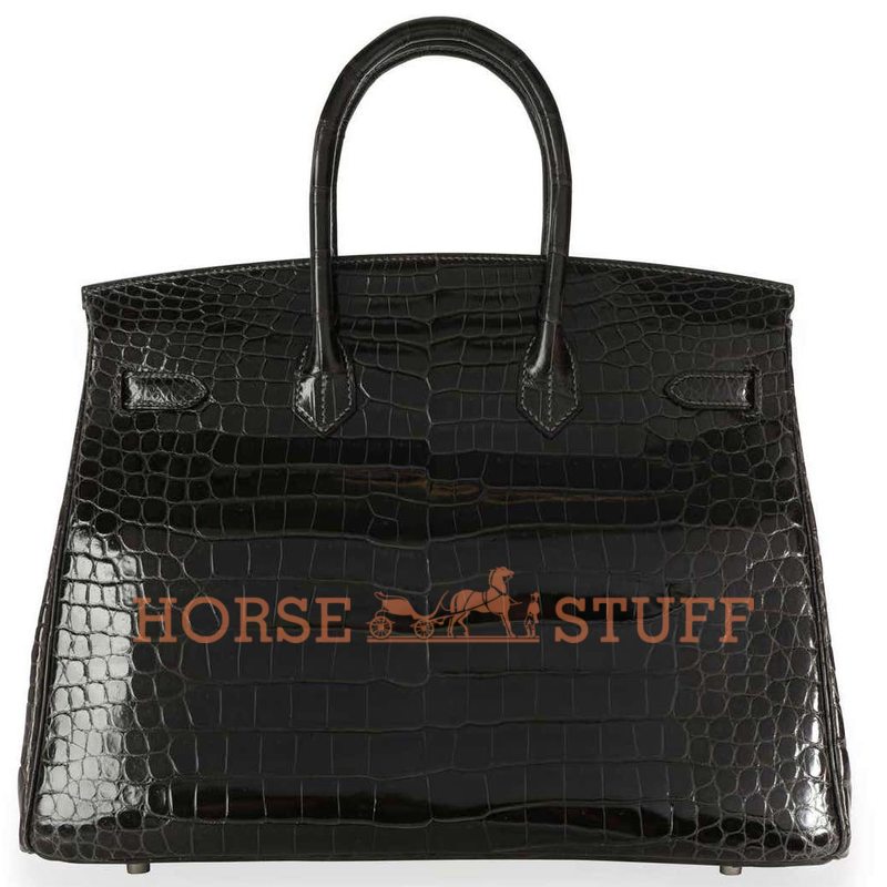 Hermès Birkin 35 Graphite Lisse Crocodile Porosus PHW