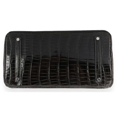 Hermès Birkin 35 Graphite Lisse Crocodile Porosus PHW