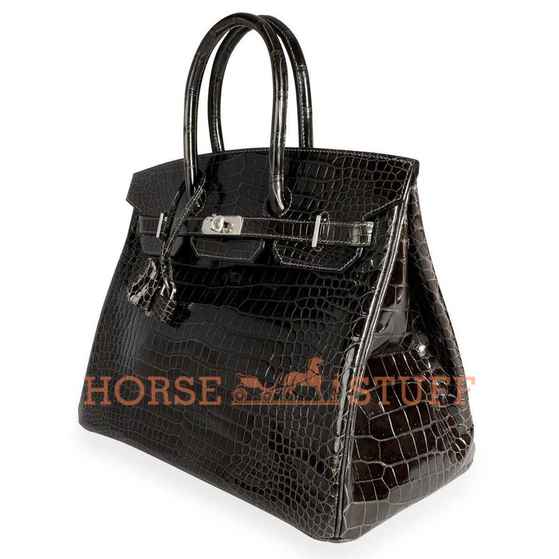 Hermès Birkin 35 Graphite Lisse Crocodile Porosus PHW