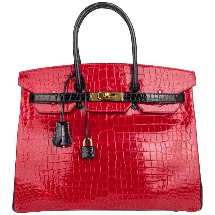 Hermes Special Order HSS Birkin 35 Bag Braise & Black Porosus