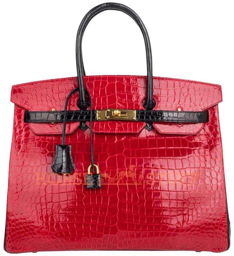 Hermes Special Order HSS Birkin 35 Bag Braise & Black Porosus