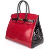 Hermès Birkin 35 Special Order HSS Braise / Black Lisse Crocodile Porosus GHW