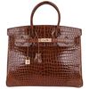 Hermès Birkin 35 Miel Lisse Crocodile Porosus Yellow 18K Gold, Diamonds