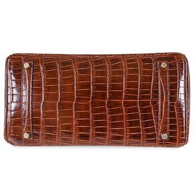 Hermès Birkin 35 Miel Lisse Crocodile Porosus Yellow 18K Gold, Diamonds
