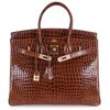 Hermès Birkin 35 Miel Lisse Crocodile Porosus Yellow 18K Gold, Diamonds