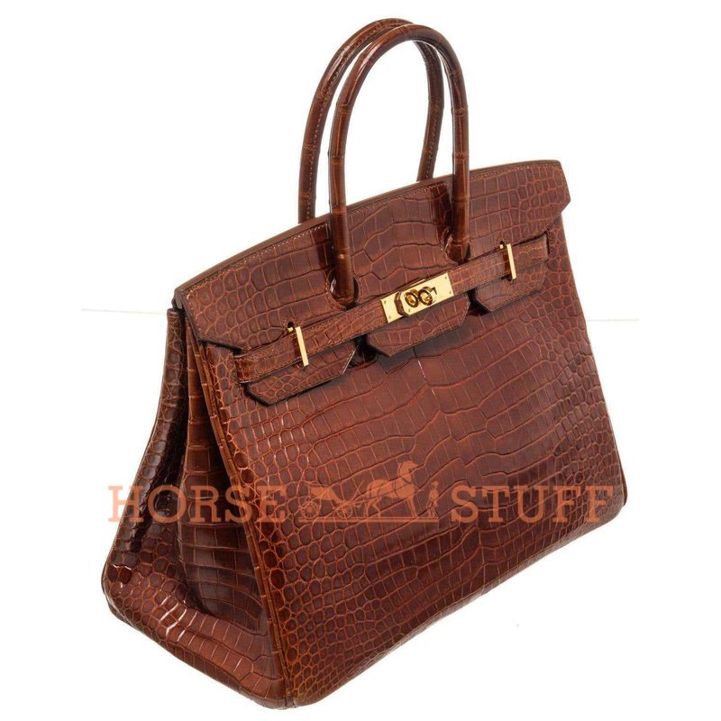 Hermès Birkin 35 Miel Lisse Crocodile Porosus GHW