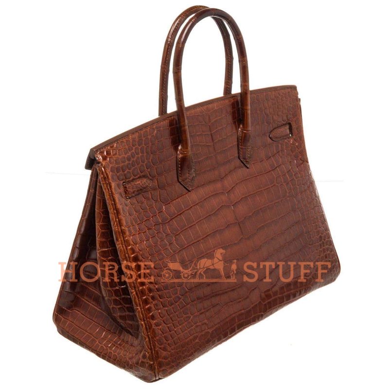 Hermès Birkin 35 Miel Lisse Crocodile Porosus GHW