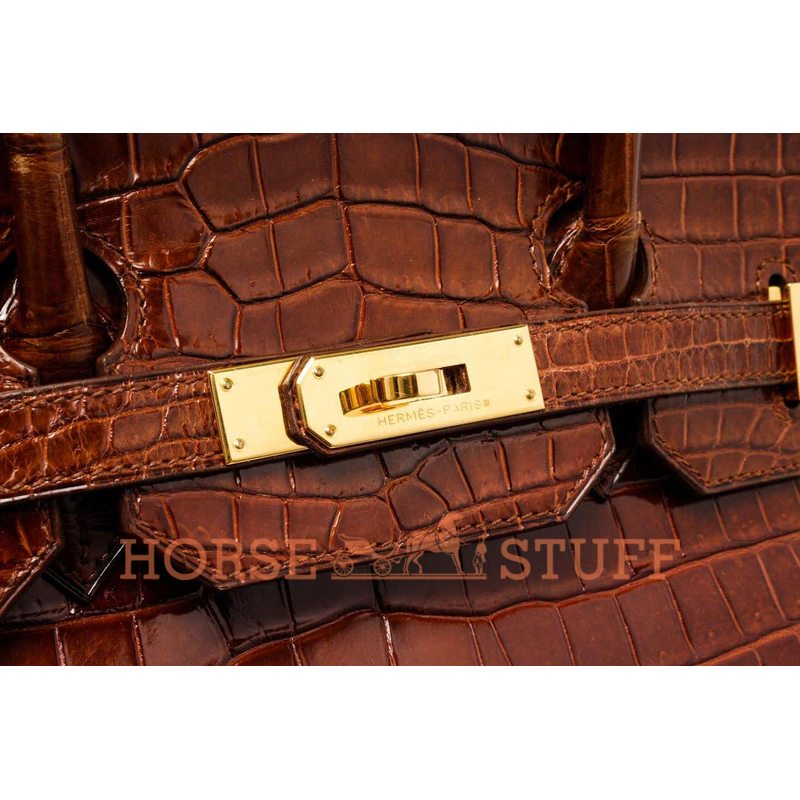 Hermès Birkin 35 Miel Lisse Crocodile Porosus GHW