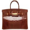 Hermès Birkin 35 Miel Lisse Crocodile Porosus GHW