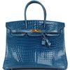 HERMÈS BIRKIN 35 Mykonos Shiny CROCODILE POROSUS GHW