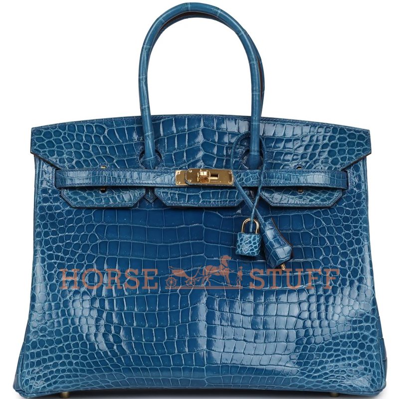 HERMÈS BIRKIN 35 Mykonos Shiny CROCODILE POROSUS GHW