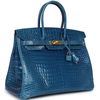 HERMÈS BIRKIN 35 Mykonos Shiny CROCODILE POROSUS GHW