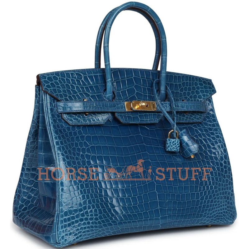 HERMÈS BIRKIN 35 Mykonos Shiny CROCODILE POROSUS GHW