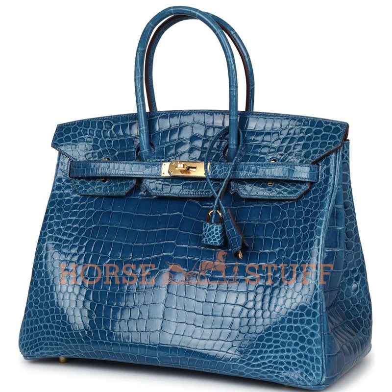 HERMÈS BIRKIN 35 Mykonos Shiny CROCODILE POROSUS GHW