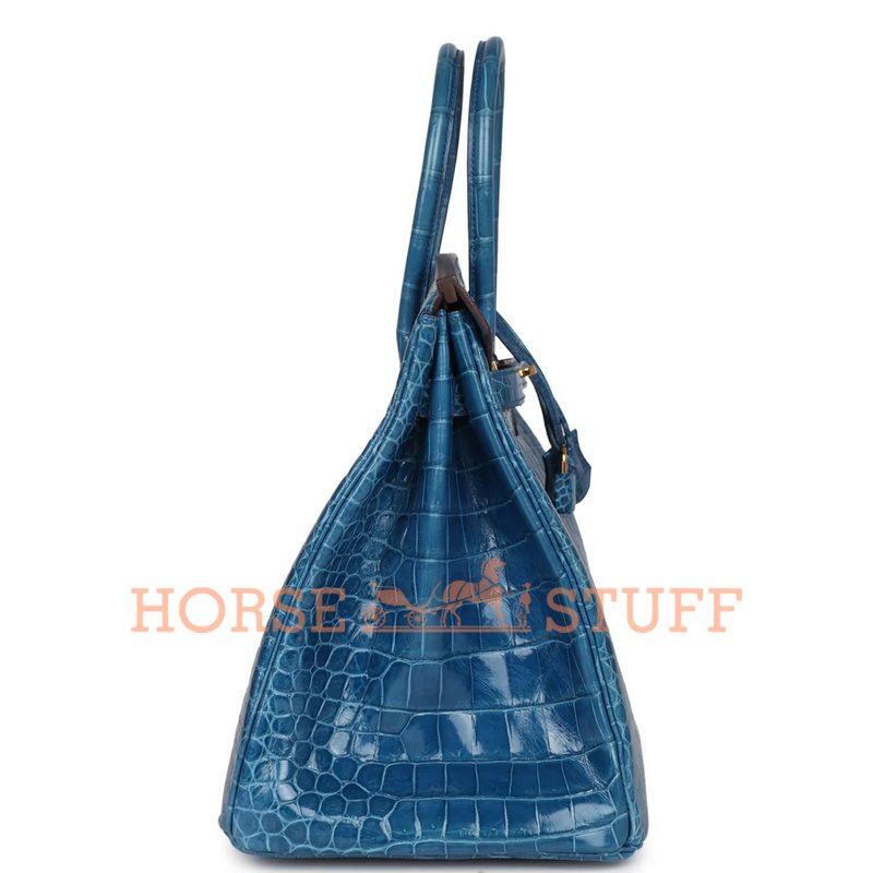 HERMÈS BIRKIN 35 Mykonos Shiny CROCODILE POROSUS GHW