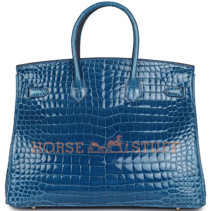 HERMÈS BIRKIN 35 Mykonos Shiny CROCODILE POROSUS GHW