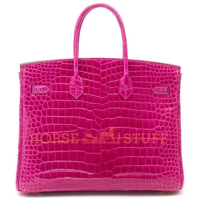 Hermès Birkin 35 Rose Scheherazade Lisse Crocodile Porosus GHW