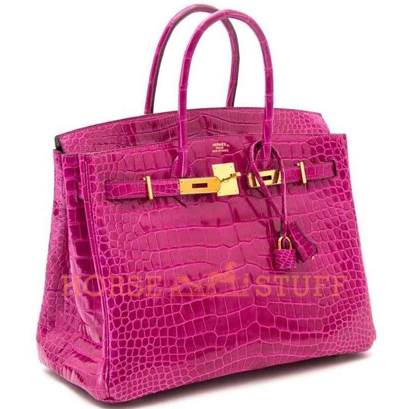 Hermès Birkin 35 Rose Scheherazade Lisse Crocodile Porosus GHW