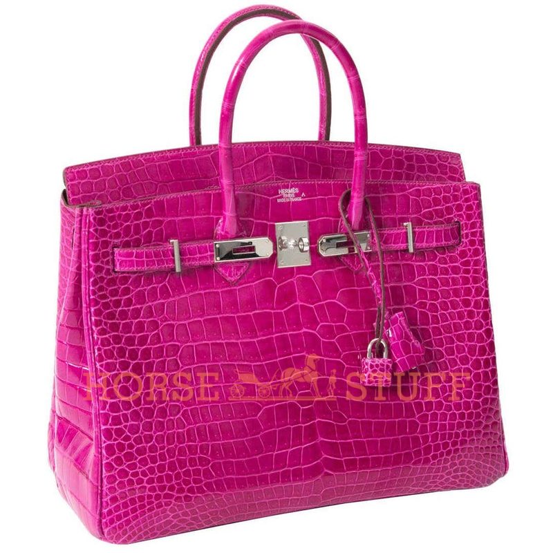 Hermès Birkin 35 Rose Scheherazade Lisse Crocodile Porosus PHW