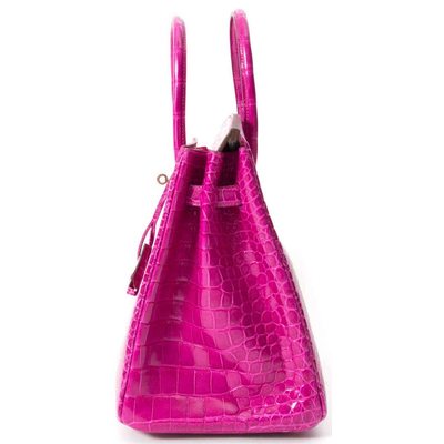 Hermès Birkin 35 Rose Scheherazade Lisse Crocodile Porosus PHW