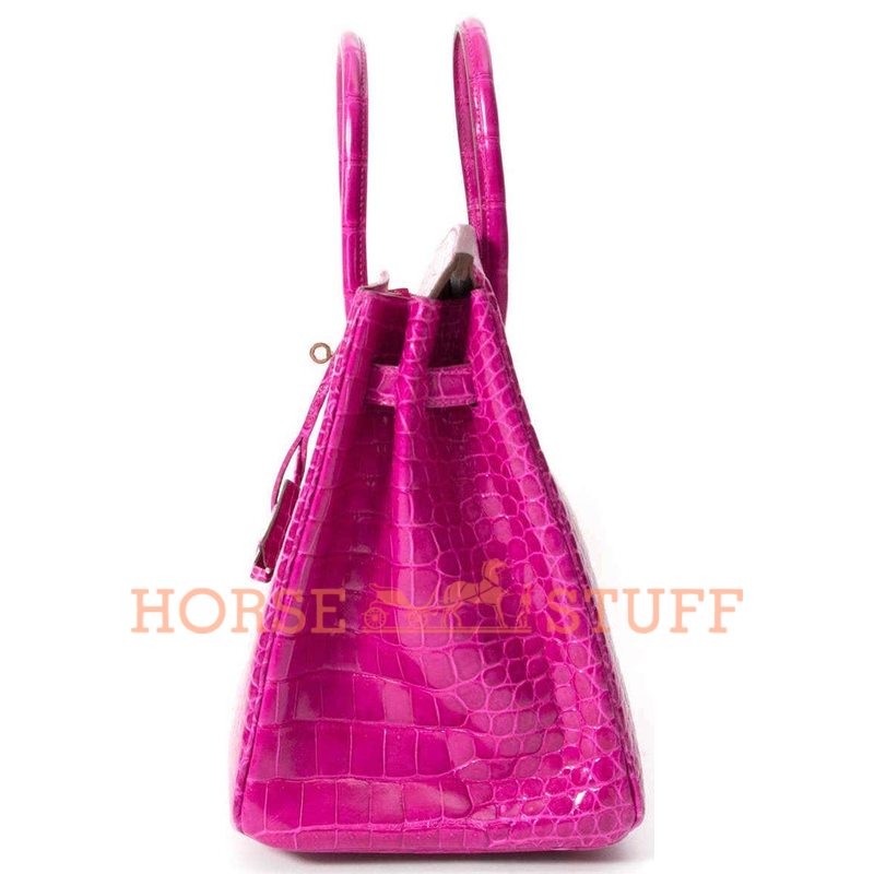 Hermès Birkin 35 Rose Scheherazade Lisse Crocodile Porosus PHW