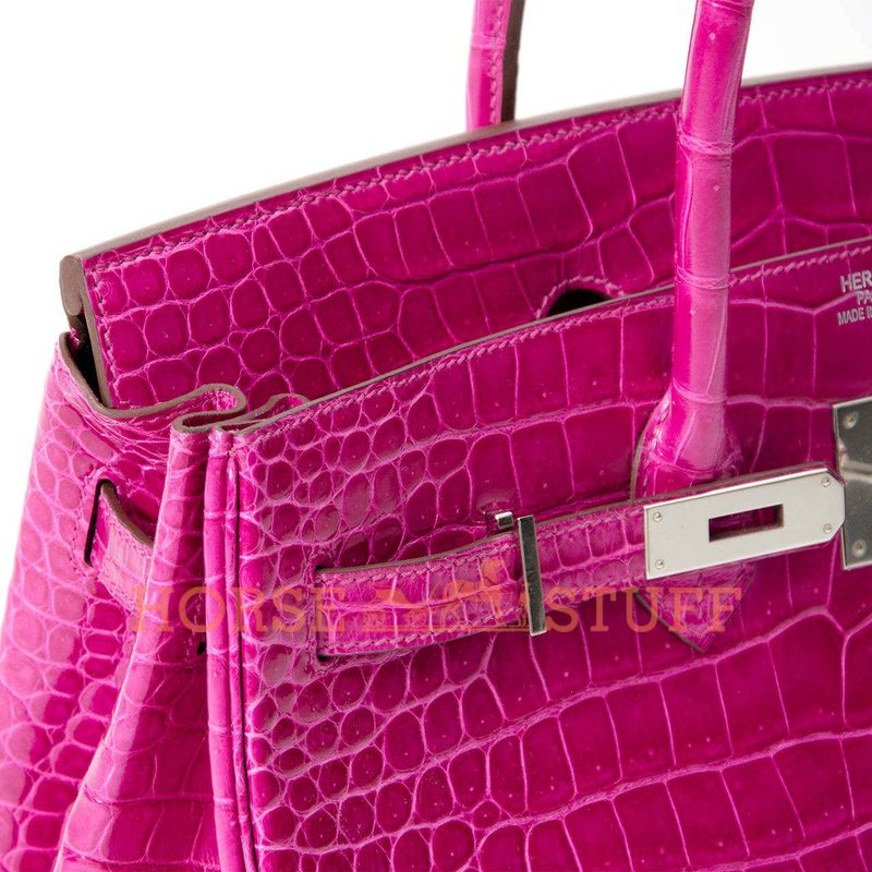 Hermès Birkin 35 Rose Scheherazade Lisse Crocodile Porosus PHW