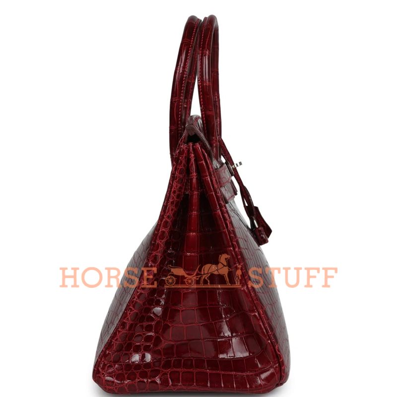 HERMÈS BIRKIN 35 Rouge H Shiny CROCODILE POROSUS PHW