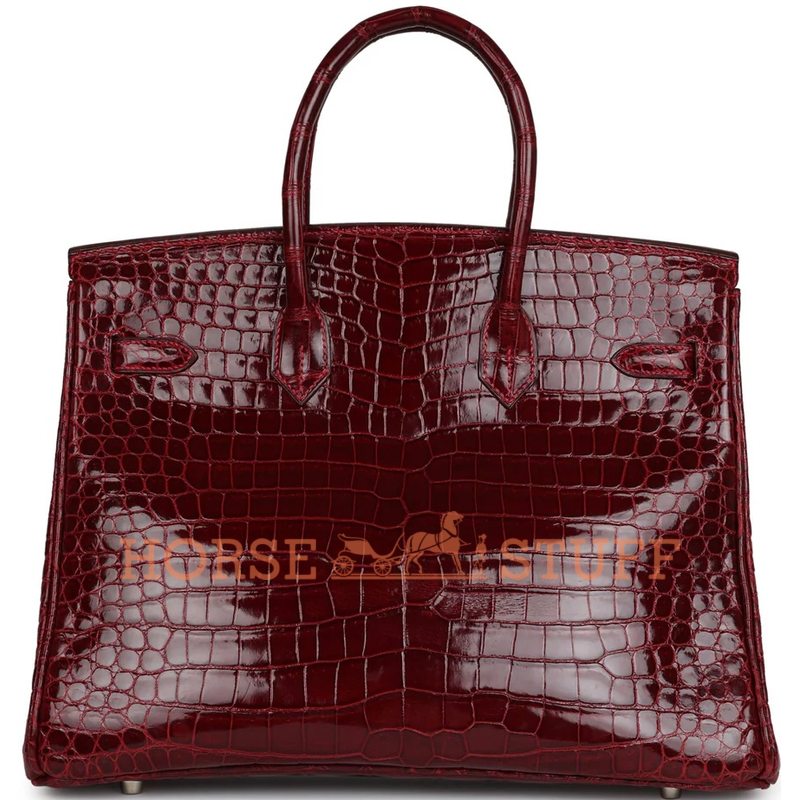 HERMÈS BIRKIN 35 Rouge H Shiny CROCODILE POROSUS PHW