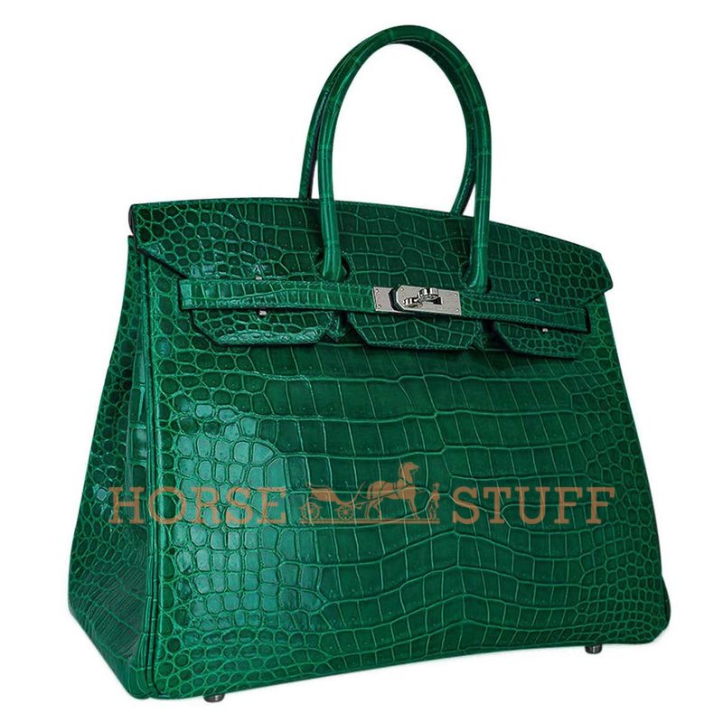 Hermès Birkin 35 Vert Emerald Lisse Crocodile Porosus PHW