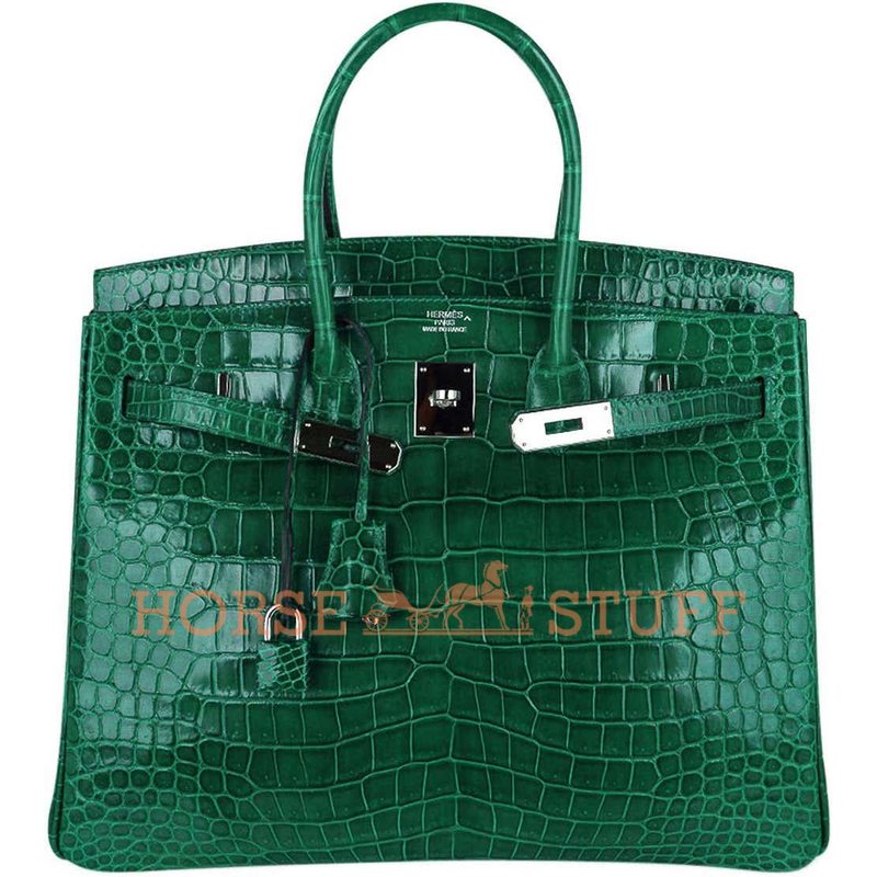 Hermès Birkin 35 Vert Emerald Lisse Crocodile Porosus PHW