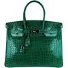 Hermès Birkin 35 Vert Emerald Lisse Crocodile Porosus PHW